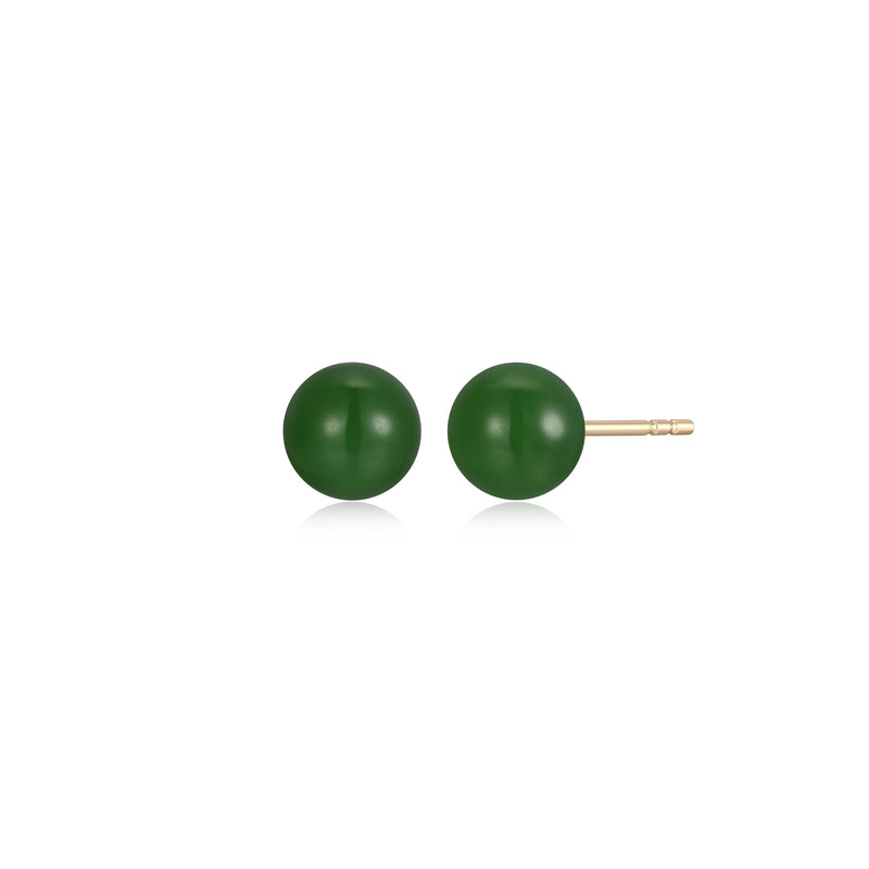 Genuine Jade Stud Earrings with Butterfly Backs, Jade Earrings Sterling Silver, Jadeite Light Green Jade Earrings for Women