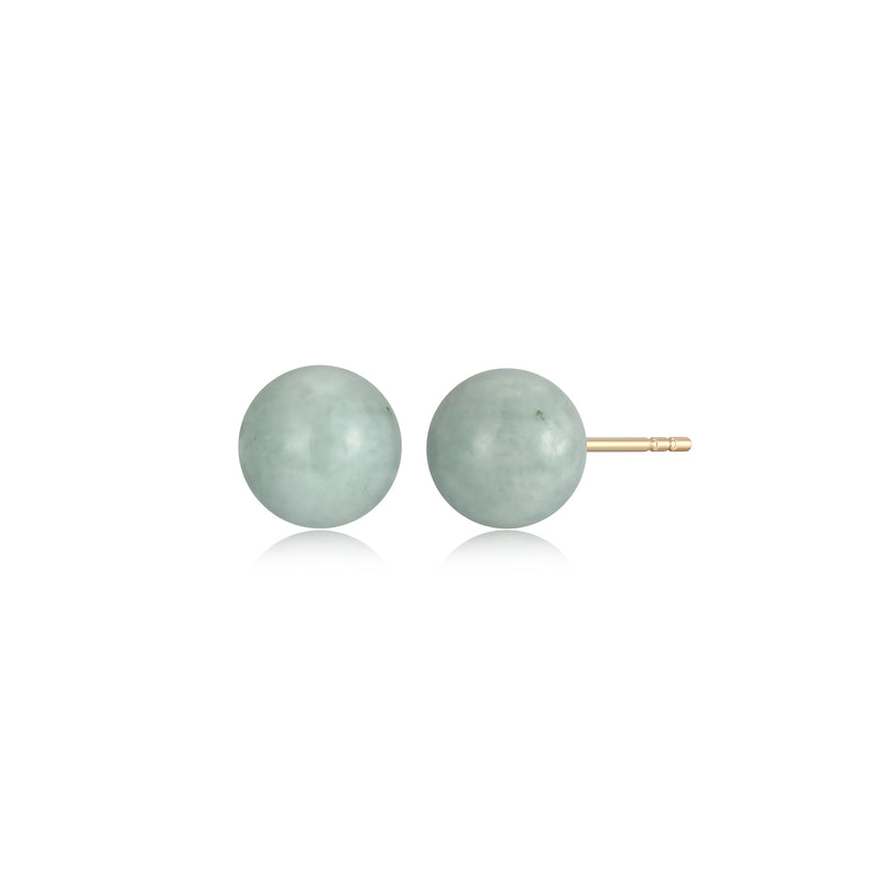 Genuine Jade Stud Earrings with Butterfly Backs, Jade Earrings Sterling Silver, Jadeite Light Green Jade Earrings for Women