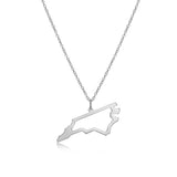 MORGAN & PAIGE .925 Sterling Silver Rhodium Plated US Home States Outline Map Pendant Necklaces for Women - Long Distance Friendship Dainty Hypoallergenic Sterling Silver Necklace for Women 18 inch