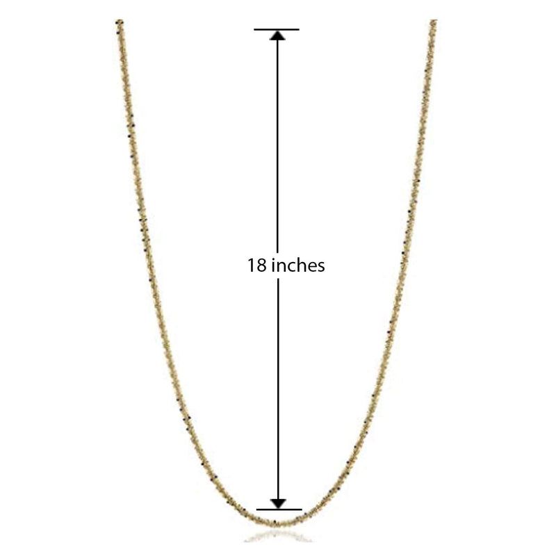 10k Yellow Gold Glitter Chain Necklace