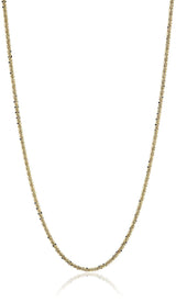 10k Yellow Gold Glitter Chain Necklace