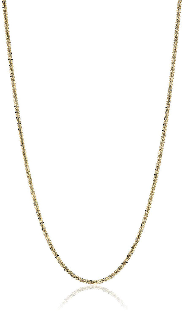 10k Yellow Gold Glitter Chain Necklace