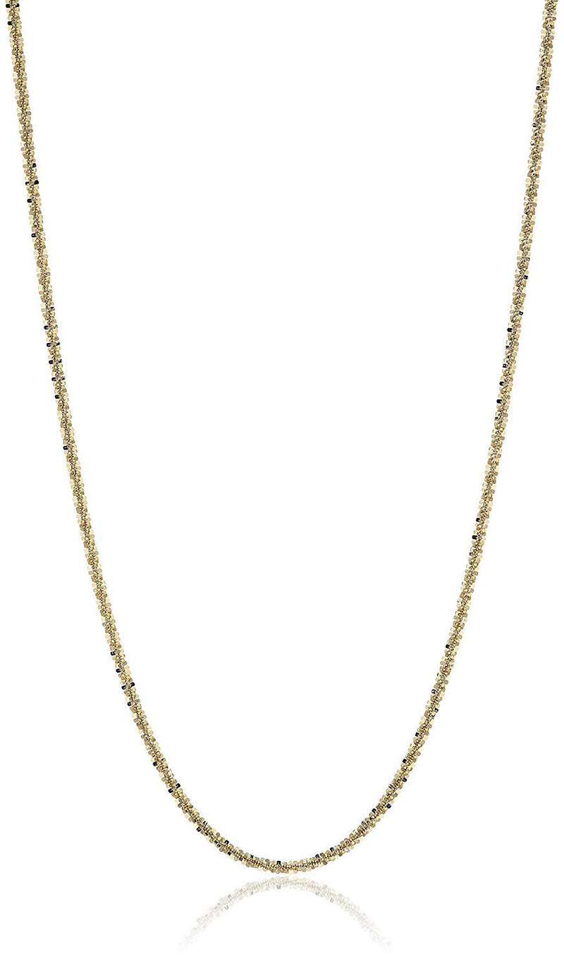 10k Yellow Gold Glitter Chain Necklace