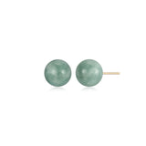 Genuine Jade Stud Earrings with Butterfly Backs, Jade Earrings Sterling Silver, Jadeite Light Green Jade Earrings for Women