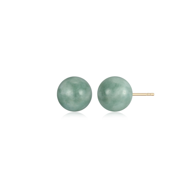 Genuine Jade Stud Earrings with Butterfly Backs, Jade Earrings Sterling Silver, Jadeite Light Green Jade Earrings for Women