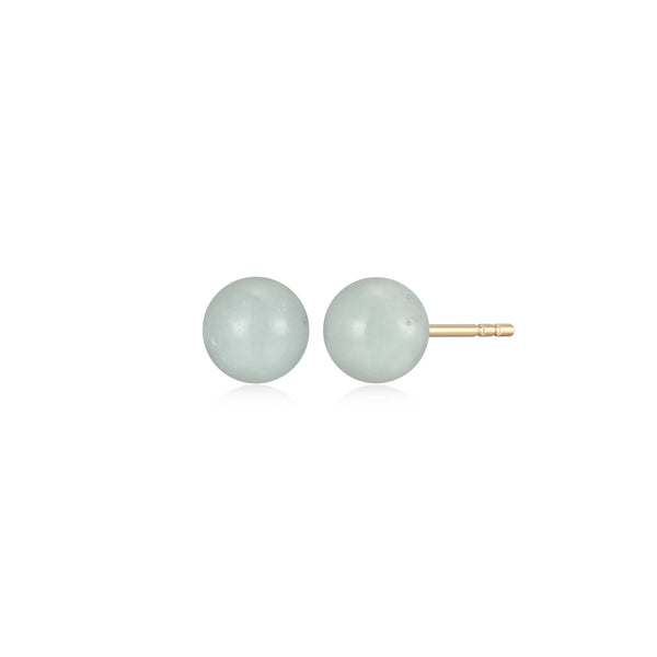 Genuine Jade Stud Earrings with Butterfly Backs, Jade Earrings Sterling Silver, Jadeite Light Green Jade Earrings for Women