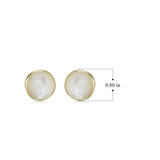 MORGAN & PAIGE 18K Yellow Gold Plated Sterling Silver Genuine Mother of Pearl Stud Earrings or Long Drop Earrings