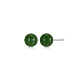 Genuine Jade Stud Earrings with Butterfly Backs, Jade Earrings Sterling Silver, Jadeite Light Green Jade Earrings for Women