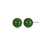 Genuine Jade Stud Earrings with Butterfly Backs, Jade Earrings Sterling Silver, Jadeite Light Green Jade Earrings for Women