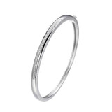 Bangle - Rhodium-Plated Sterling Silver, 3/8 Carat Total Weight, Lab-Created Diamonds, Hypoallergenic, Elegant Gift Box Included