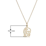 MORGAN & PAIGE 14k Yellow Gold Chinese Zodiac Tiger Silhouette Pendant Necklace for Women, 18" Rope Chain, Jewelry Gift for Her