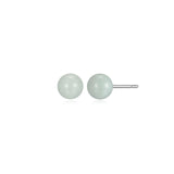 Genuine Jade Stud Earrings with Butterfly Backs, Jade Earrings Sterling Silver, Jadeite Light Green Jade Earrings for Women