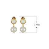 MORGAN & PAIGE 925 Sterling Silver Bezel-Set Gemstone Birthstone and 8mm White Freshwater Cultured Pearl Post Drop Earrings