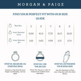 MORGAN & PAIGE 14K Rose Gold Plated .925 Sterling Silver Champagne & Clear Cubic Zirconia Halo Engagement Ring, Size 7