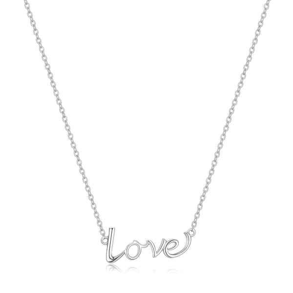 MORGAN & PAIGE 925 Sterling Silver Love Word Necklace, 17"