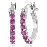 MORGAN & PAIGE Dainty 925 Sterling Silver Gemstone Birthstone Demi Fine Hoop Earrings