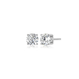 Rhodium Plated Sterling Silver Moissanite Stud Earrings for Women, Jewelry Gift Moissanite Earrings for Women, Elegant Gift Box Included