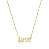 MORGAN & PAIGE .925 Sterling Silver Rhodium or 18K Yellow Gold Plated Statement Dainty Necklace for Women, Hypoallergenic Cursive Pendant Letter Necklaces for Women - 16in with 2in Extender Chain