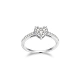 Rhodium-Plated Sterling Silver Ring - 1/3 Carat Total Weight Lab-Created Diamonds, Romantic Jewelry, Hypoallergenic, Elegant Gift Box Included