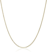 10k Yellow Gold Diamond Cut Rolo Chain Necklace