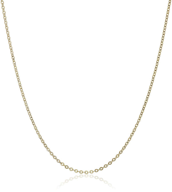 10k Yellow Gold Diamond Cut Rolo Chain Necklace