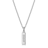 MORGAN & PAIGE .925 Sterling Silver Rhodium Plated Vertical Bar Sentiment Pendant Necklace - Lightweight Dainty Necklace for Women Sterling Silver Necklace, Jewelry Gifts 18" Rope Chain