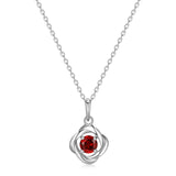 MORGAN & PAIGE Gemstone Lab-Created Birthstone Pendant Love Knot Necklace Featuring Rhodium-Plated Sterling Silver with Faceted Cable Chain, Love Knot Necklace, Birthstone Necklaces for Women