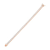 MORGAN & PAIGE 925 Sterling Silver Tennis Bracelet with Cubic Zirconia in Platinum, Yellow Gold, or Rose Gold Plated Finishes; Hypoallergenic Tarnish-Free, Silver Bracelet for Women,7.25 or 8 inch