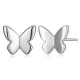 MORGAN & PAIGE Dainty Sterling Silver Stud Earrings, Butterfly or Dog Paw, Everyday Jewelry for Women, Teens, Real 14K Yellow Gold or Rhodium Plated