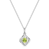 MORGAN & PAIGE Gemstone Lab-Created Birthstone Pendant Love Knot Necklace Featuring Rhodium-Plated Sterling Silver with Faceted Cable Chain, Love Knot Necklace, Birthstone Necklaces for Women