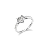 Rhodium-Plated Sterling Silver Ring - 1/3 Carat Total Weight Lab-Created Diamonds, Romantic Jewelry, Hypoallergenic, Elegant Gift Box Included