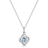 MORGAN & PAIGE Gemstone Lab-Created Birthstone Pendant Love Knot Necklace Featuring Rhodium-Plated Sterling Silver with Faceted Cable Chain, Love Knot Necklace, Birthstone Necklaces for Women