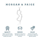 MORGAN & PAIGE .925 Sterling Silver Rhodium Plated US Home States Outline Map Pendant Necklaces for Women - Long Distance Friendship Dainty Hypoallergenic Sterling Silver Necklace for Women 18 inch