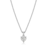 Sterling Silver Pendant Necklace Lab-Created Diamonds, Romantic Jewelry, Hypoallergenic, 18-inch Chain, Elegant Gift Box Included