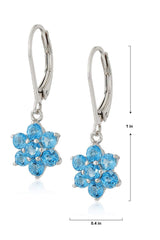 MORGAN & PAIGE .925 Sterling Silver Gemstone Birthstone Flower Cluster Leverback Dangle Drop Earrings for Women - Hypoallergenic Jewelry