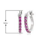 MORGAN & PAIGE Dainty 925 Sterling Silver Gemstone Birthstone Demi Fine Hoop Earrings