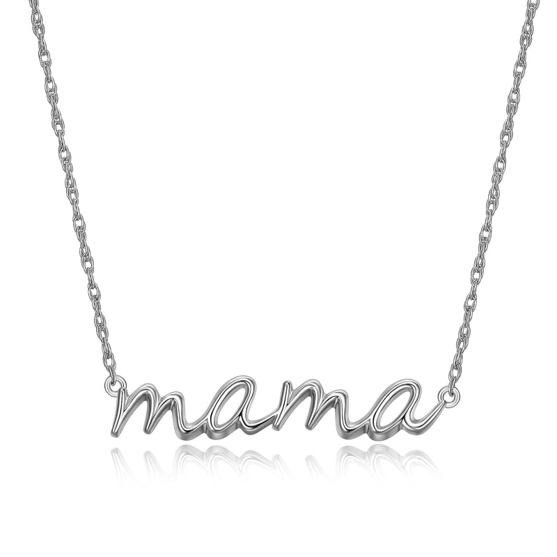 MORGAN & PAIGE .925 Sterling Silver Rhodium or 18K Yellow Gold Plated Statement Dainty Necklace for Women, Hypoallergenic Cursive Pendant Letter Necklaces for Women - 16in with 2in Extender Chain