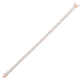 MORGAN & PAIGE 925 Sterling Silver Tennis Bracelet with Cubic Zirconia in Platinum, Yellow Gold, or Rose Gold Plated Finishes; Hypoallergenic Tarnish-Free, Silver Bracelet for Women,7.25 or 8 inch