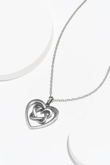 MORGAN & PAIGE Oxidized 925 Sterling Silver Celtic Knot Heart Pendant Necklace 18" Cable Chain