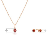 Dainty 925 Sterling Silver Gemstone Birthstone Petite Stud Earrings and 16" Pendant Necklace Jewelry Set