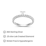 Rhodium-Plated Sterling Silver Wedding Anniversary Band with Lab-Created Diamonds, Hypoallergenic Jewelry for Women Size 7