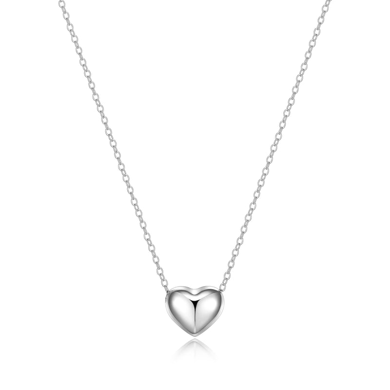 MORGAN & PAIGE 925 Sterling Silver Puffed Heart Necklace, 18"MORGAN & PAIGE 925 Sterling Silver Puffed Heart Necklace, 18"