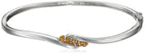 .925 Sterling Silver Gemstone 5-Stone Diagonal Bypass-Set 7" Bangle Bracelet - Choice of Birthstone Colors