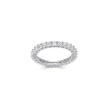 MORGAN & PAIGE Platinum Plated Sterling Silver Round Cubic Zirconia Eternity Band Ring (2.5mm)