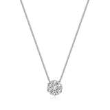 MORGAN & PAIGE .925 Sterling Silver 1/10 Cttw Diamond Miracle-Plate 18" Pendant Necklace and Stud Earrings Jewelry Set (I-J Color, I2-I3 Clarity) - Rhodium Plated