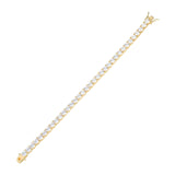 MORGAN & PAIGE 925 Sterling Silver Tennis Bracelet with Cubic Zirconia in Platinum, Yellow Gold, or Rose Gold Plated Finishes; Hypoallergenic Tarnish-Free, Silver Bracelet for Women,7.25 or 8 inch