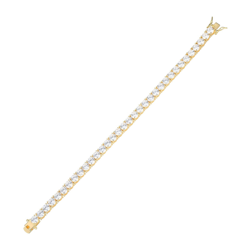 MORGAN & PAIGE 925 Sterling Silver Tennis Bracelet with Cubic Zirconia in Platinum, Yellow Gold, or Rose Gold Plated Finishes; Hypoallergenic Tarnish-Free, Silver Bracelet for Women,7.25 or 8 inch