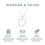 MORGAN & PAIGE .925 Sterling Silver Rhodium Plated US Home States Outline Map Pendant Necklaces for Women - Long Distance Friendship Dainty Hypoallergenic Sterling Silver Necklace for Women 18 inch