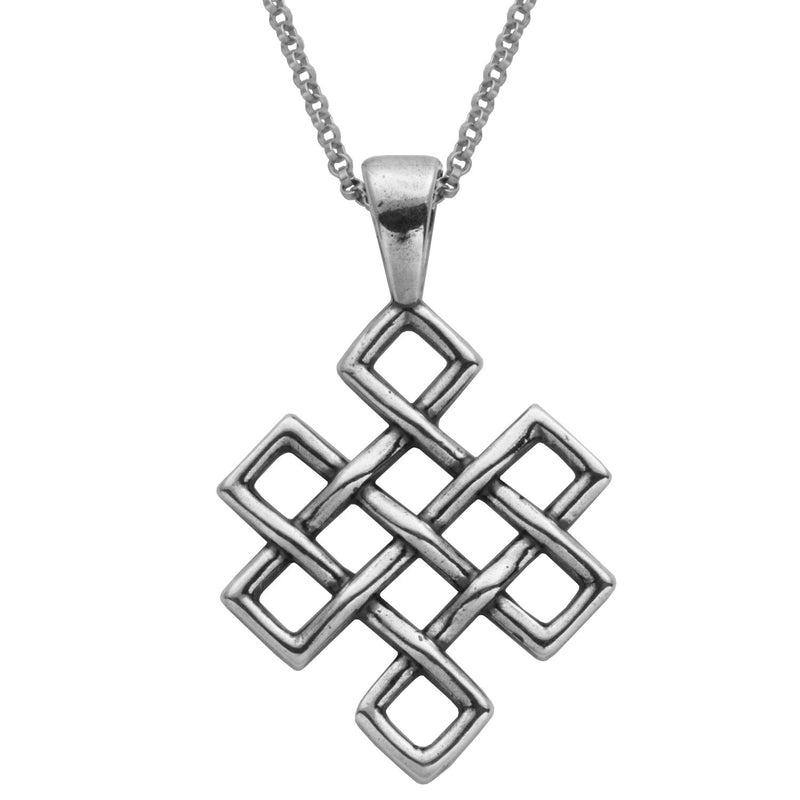 MORGAN & PAIGE Oxidized 925 Sterling Silver Celtic Knot Medallion, Heart, Clover and Solomon Knot Pendant Necklace, 18"