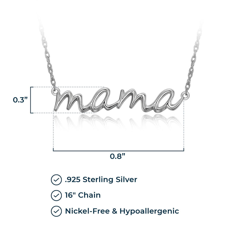 MORGAN & PAIGE .925 Sterling Silver Rhodium or 18K Yellow Gold Plated Statement Dainty Necklace for Women, Hypoallergenic Cursive Pendant Letter Necklaces for Women - 16in with 2in Extender Chain